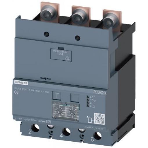 Proudový chránič 3pólový Typ A 160 A Siemens Typ A 100 V dc SENTRON 3VA91 No