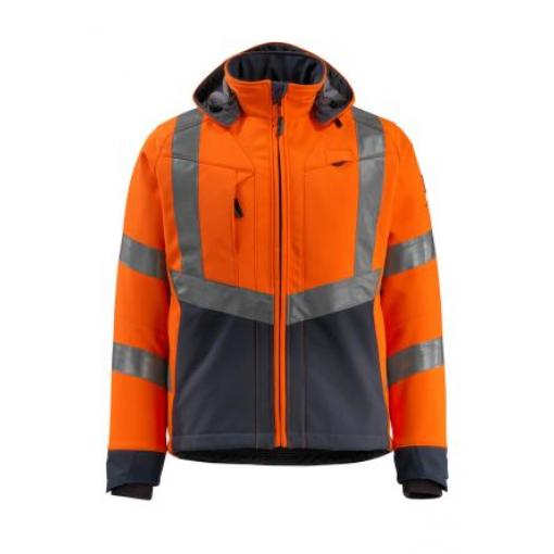 Mascot Workwear BLACKPOOL Tmavomodrá, Oranžová Muži Softshellová bunda s vysokou viditelností 2XL