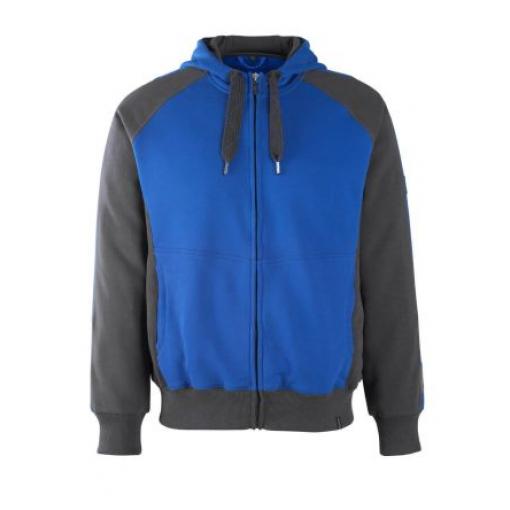 Mikina s kapucí Unisex, SC: L, Modrá, Bavlna, Polyester Zip Mascot Workwear, řada: 50566 No