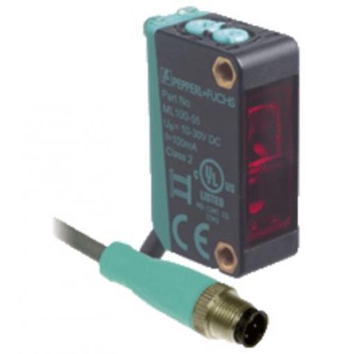 Pepperl + Fuchs Fotoelektrický snímač, řada: ML100 LED Blok M8 konektor s kabelem, výstup: PnP Retroreflexní IP67