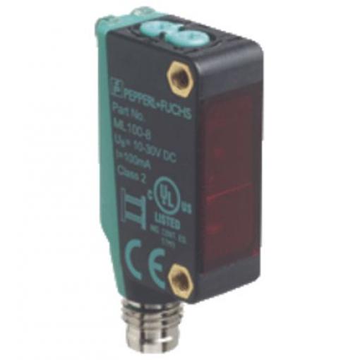 Pepperl + Fuchs Fotoelektrický snímač, řada: ML100 Červená LED Blok 8-kolíkový M3, výstup: PNP NE Potlačení pozadí IP67