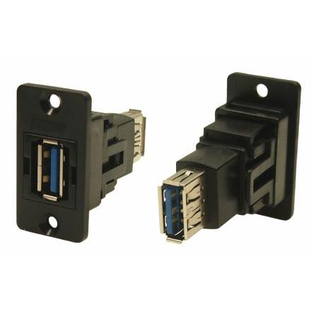 RS PRO Konektor USB, řada: FT Zásuvka/zásuvka, počet portů: 2portový, orientace těla: Rovný USB typu A na A, 30V ac,