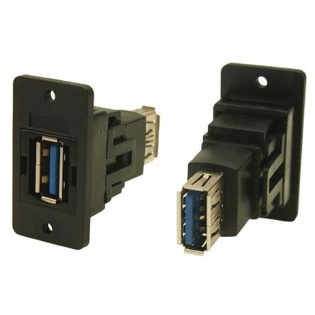 RS PRO Konektor USB, řada: FT Zásuvka/zásuvka, počet portů: 2portový, orientace těla: Rovný USB typu A na A, 30V ac,