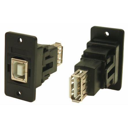 RS PRO Konektor USB, řada: FT Zásuvka/zásuvka, počet portů: 2portový, orientace těla: Rovný USB typu B na A, 30V ac,