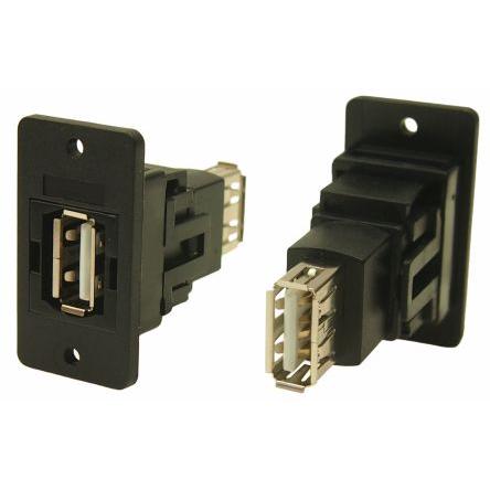 RS PRO Konektor USB, řada: FT Zásuvka/zásuvka, počet portů: 2portový, orientace těla: Rovný USB typu A na A, 30V ac,