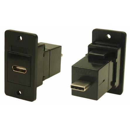 RS PRO Konektor USB, řada: FT Samice/samec, počet portů: 2portový, orientace těla: Rovný USB typu C, 30V ac, Panel,