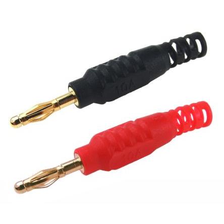 RS PRO Banánkový konektor, 2 mm, 30 V ac, 60V dc, 10A, Červená, Černá, Vnější Pájecí, délka: 36 mm Banánek Jack