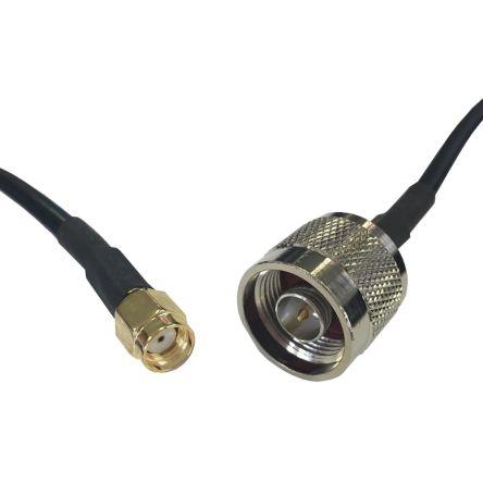 Koaxiální kabel, řada: CBA, Černá Vnější, A: Typ N Vnější, B: SMA 1 m RF Solutions