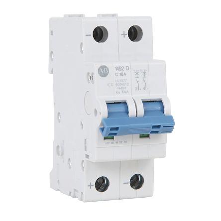Allen Bradley Miniaturní jistič, rozsah: 1492-D 2pólový 6A vypínací výkon 15 kA, charakteristika: Typ C, rozsah: 1492-D2