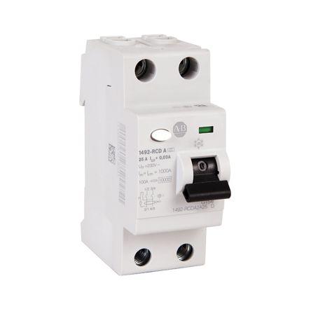 Proudový chránič 2pólový Typ A 25A 30 mA Allen Bradley Typ A 110 V dc 1492-RCD Residual Current Devices 1492-RCD