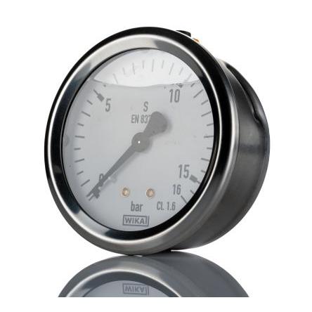 Tlakoměr Se závitem 9022171 63 mm G 1/4 Nerezová ocel, 60 °C 2.5 bar 0 bar WIKA