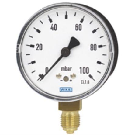 Tlakoměr Se závitem 9071385 63 mm G 1/4 Ocel, 60 °C 0.06 bar 0 bar WIKA