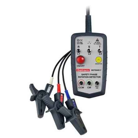 Tester sledu fází Krokosvorka 45 Hz, typ displeje: LED 65 Hz 1000V, číslo modelu: 87 Sefram