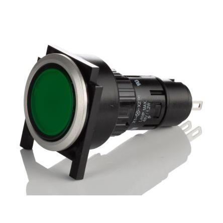 EAO Kontrolka, řada: 61 Montáž do panelu LED Zelená, průměr výřezu: 16 mm IP65 Kulatý 250V