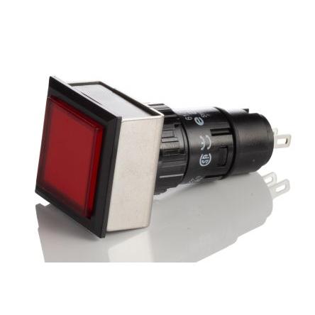 EAO Kontrolka, řada: 61 Montáž do panelu LED Červená, průměr výřezu: 16 mm IP65 Čtvercový 250V