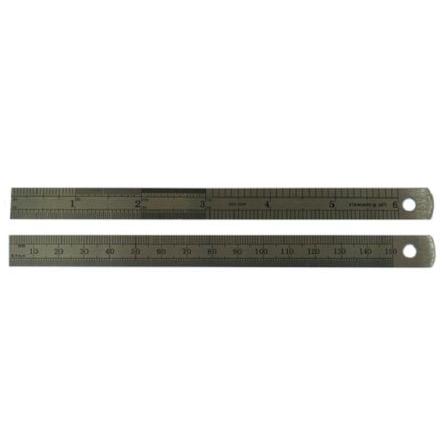 Pravítko, délka: 150 mm Imperiální, Metrické šířka 12.5mm Leštěné Ohebný, Ocel RS PRO