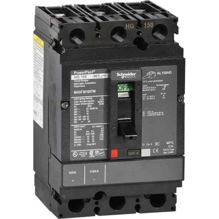 Schneider Electric Jistič s lisovaným pouzdrem, rozsah: PowerPacT 3pólový 60A vypínací výkon 65 kA, rozsah: PowerPact