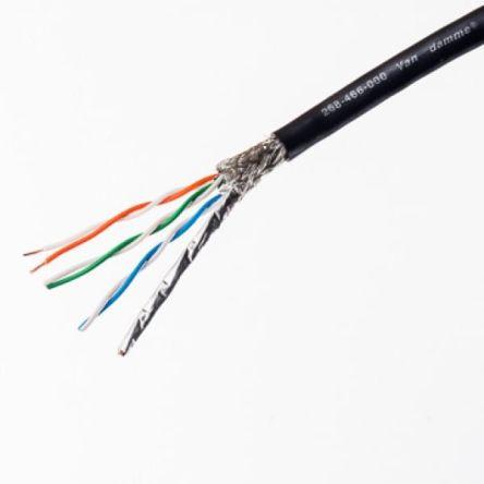 Van Damme Cat6a Ethernetové kabely, Černá, Polyvinylchlorid 50 m, typ pláště: Stíněné