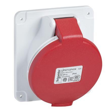 Schneider Electric Zásuvka, řada: Mureva, IP44, Panel barva Šedá, 32A 3P+N+PE, 415V