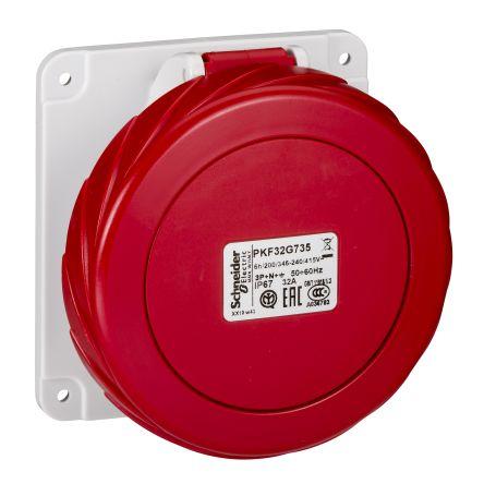 Schneider Electric Zásuvka, řada: Mureva, IP67, Panel barva Šedá, 32A 3P+N+PE, 415V