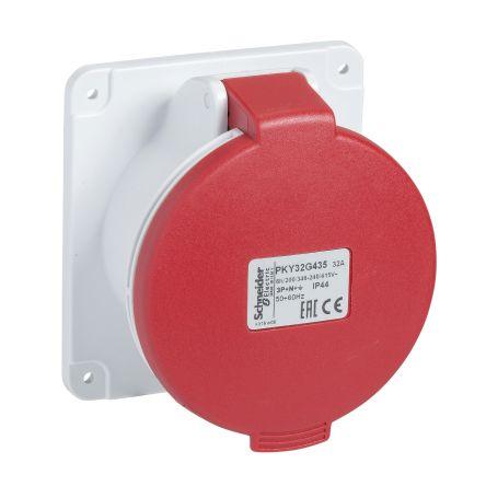 Schneider Electric Uzavírací zástrčka, řada: Mureva, IP67, Panel barva Šedá, 16A 3P+N+E, 415V