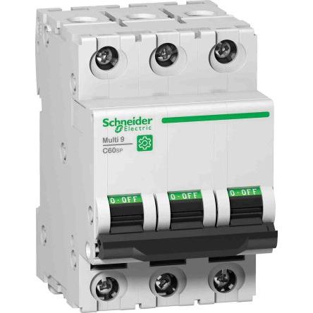 Schneider Electric Miniaturní jistič, rozsah: M9F 3pólový 16A vypínací výkon 14 kA, charakteristika: Typ C, rozsah: