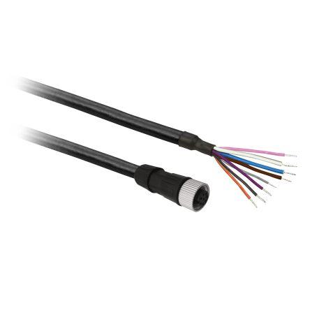 Kabel ovladače snímače, A: Vnitřní, A: M12 8, 30 V ac, 36V dc, IP65, IP67, IP69K, řada: XZCP Telemecanique Sensors 20 m
