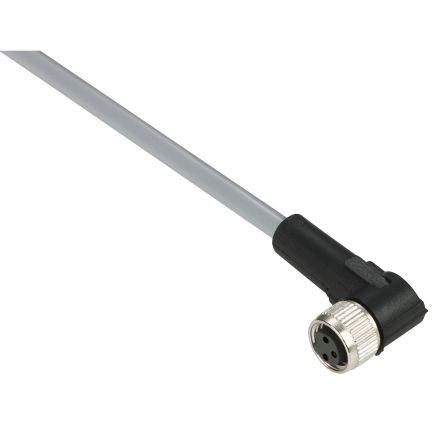 Kabel ovladače snímače, A: Vnitřní, A: Pravoúhlý 3, 60 V ac, 75V dc, IP65, IP67, řada: XZCPV Telemecanique Sensors 5 m