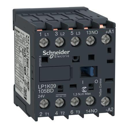 Schneider Electric 1 NO Stykač napětí ve vinutí 24V 3pólový 9 A 4 kW s 3 NO kontakty 1.15V Řízení motoru, Rezistivní