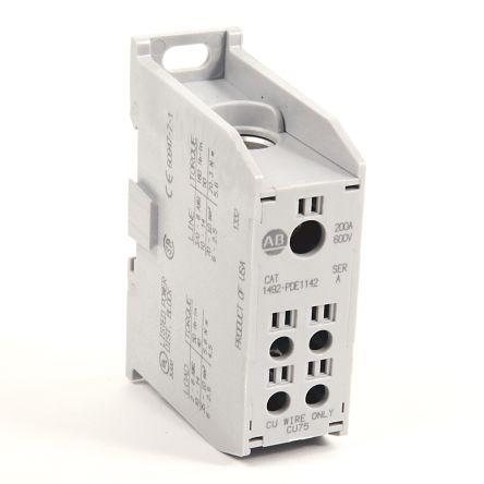 Allen Bradley Distribuční blok, počet cest: 4, 600V 200A Bílá
