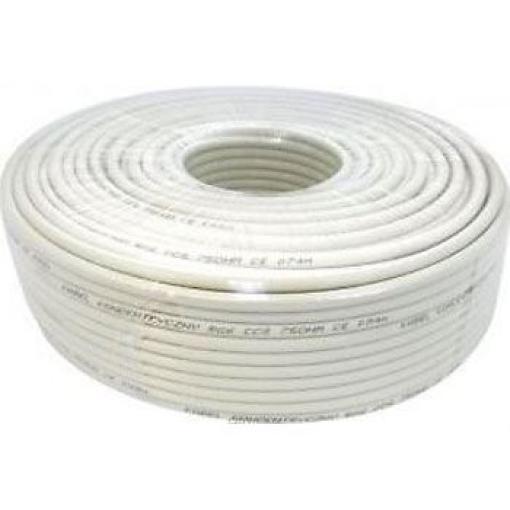 Koaxiální kabel RG6 75 Ω, 6,8 mm, měď/Al stínění, 100 m