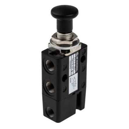 Mechanický ventil, řada: 304 barva Černá Knoflík G 1/8 G, materiál tělesa: Zinek III B, teplotní rozsah: 50 °C, teplotní