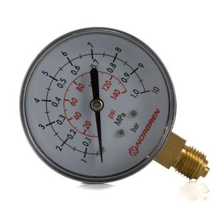 Tlakoměr Se závitem 18-015-854, přesnost: 2.5 % 63 mm G 1/4 ABS, Nerezová ocel, 65 °C 10 bar 0 bar Norgren