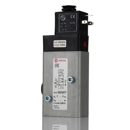 Pneumatický solenoidový ventil 3/2, 5/2-cestný, řada: 26230 G Elektromagnet/vzduch Norgren