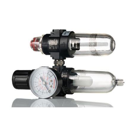 Lubrikátor regulátoru filtru, řada: P1H, přípojka portu: 1/4 in G Automatické odvod velikost filtrace 40 μm Norgren