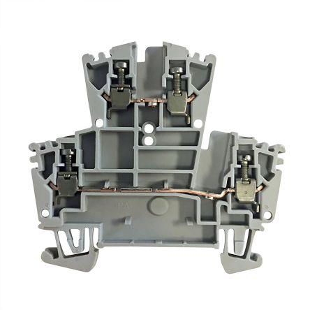 Allen Bradley Šroubová svorka, řada: 1492 2.5mm², Lišta DIN Bílá, počet cest: 4 24A, 12AWG, 22 AWG, 600V Klecový šroub