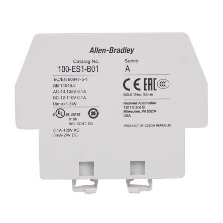 Allen Bradley Pomocný kontakt 1 NC 1 Boční, rozsah: 100-ES1-BO1 s Šroub 3V