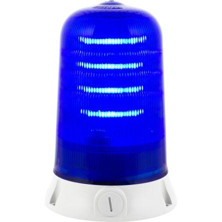 RS PRO Maják Blikající, Otáčecí, Stálé barva Modrá 240V LED Základna 80mA CE IP65