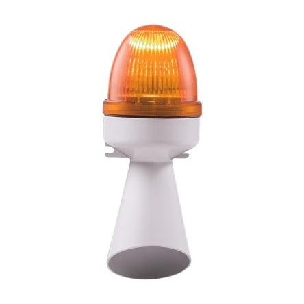 RS PRO Kombinace sirén a majáků Stálé, Blikající světlo Siréna barva Žlutá 24V ac IP43 LED Šroubová svorka RoHS, CE 96