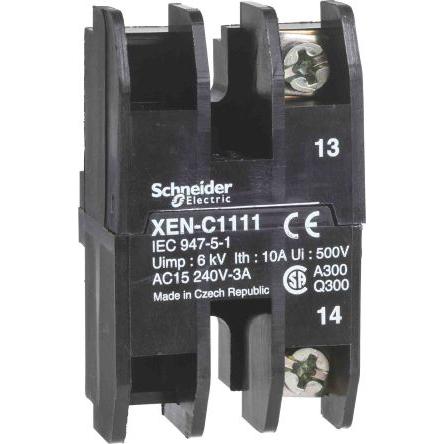 Schneider Electric Blok kontaktů, řada: Harmony Blok kontaktů 1 NO/1 NC 240V Šroub