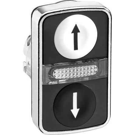 Schneider Electric Hlava tlačítka, řada: Harmony Bílá, Černá Vratná pružina, průměr výřezu: 22 mm IP67, IP69K, IP66