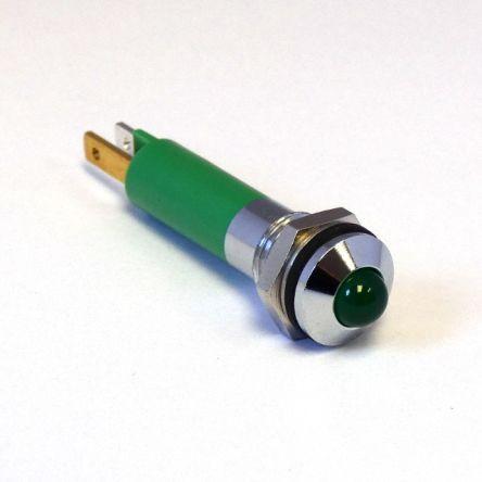 Indikátor pro montáž do panelu Zelená, typ žárovky: Indikátor LED na panelu Jazýček CML Innovative Technologies 12V 8