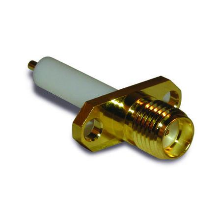 Amphenol RF Koaxiální konektor, řada: 132147 Vnitřní, 50 Ω, orientace těla: Rovný, Montáž na přírubu Konektor SMA