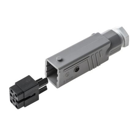 Hirschmann Průmyslový napájecí konektor, řada: ST, IP54, Kabel, formát pólů: 5P+PE, orientace těla: Rovný barva Bílá,