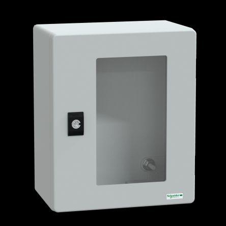 Schneider Electric Nástěnná krabice, řada: PanelSeT IP66 Polyester vyztužený skelnými vlákny Šedá 255 mm Průhledné dveře