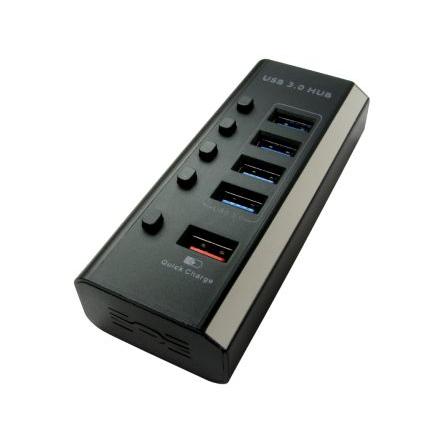 Rozbočovač USB, standard: USB 3.0, počet portů USB: 5 Síťový napájecí zdroj RS PRO