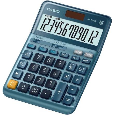 Kalkulačka DF-120EM-W-EP DF-120EM Baterie, Externí napájecí zdroj Casio