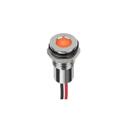 Indikátor pro montáž do panelu Oranžová Vodič RS PRO 6V dc 8 mm, IP67