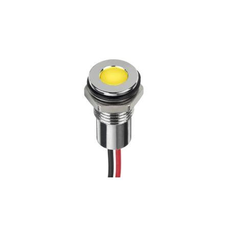 Indikátor pro montáž do panelu Žlutá, typ žárovky: Dioda LED pro montáž do panelu Vodič RS PRO 12V dc 8 mm, IP67