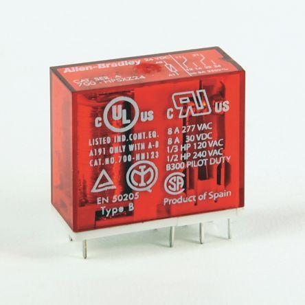 Allen Bradley Výkonové relé DPDT 8A 24V dc 700-HPS